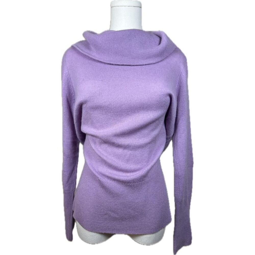 Chico-s Women's Purple Lavender Cashmere Turtleneck Sweater